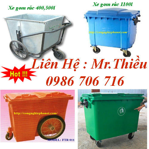 thùng rác công cộng, thung rac cong cong 55, 95, 120, 240 lít, xe gom rác nhập khẩu