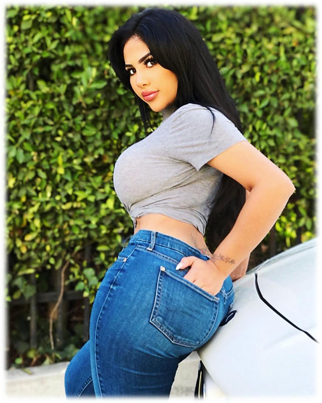 Busty teen in tight jeans