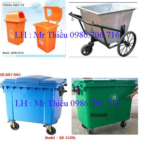 Chuyên thùng rác công cộng 120l, 240l, xe gom đẩy rác(Nhựa HDPE, Composite)các lo