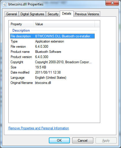 After hopefully disabling the Windows 7 MS Bluetooth as above I'd like to see if WIDCOMM then does an independent install and how that behaves.