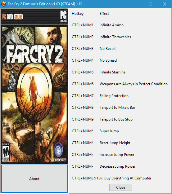 Far Cry 2 Fortune's Edition v1.03 [STEAM] +10 - FearLess Cheat Engine