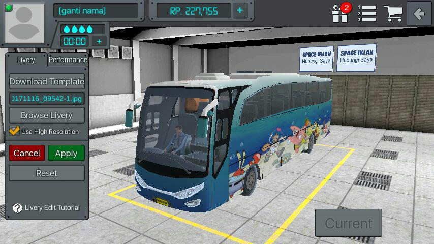  Free  download Livery  Bus Simulator indonesia TRON 