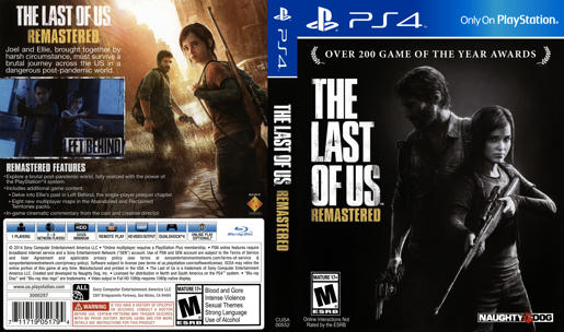 Ps4 美国末日 重制版 The Last Of Us Remastered 游戏封面 3468