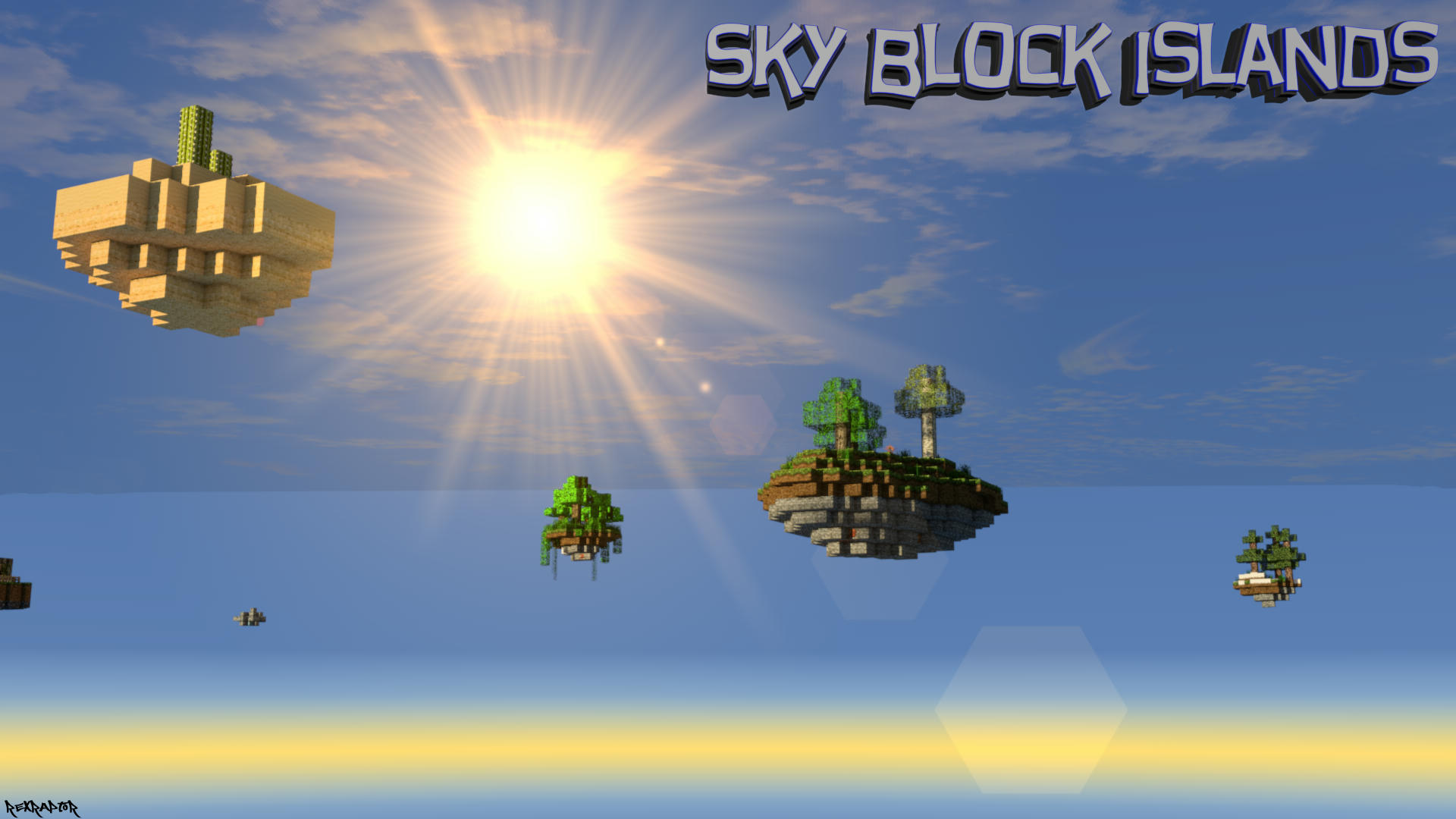 What is the title of this picture ? Skyblock Islands (+10.000 Downloads!) [Survival/Skyblock] Minecraft Map