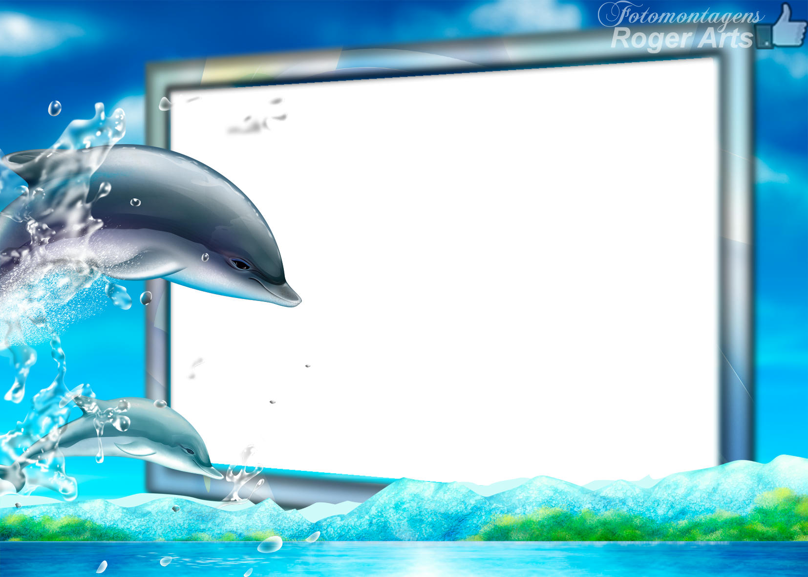 Рамка с дельфинами