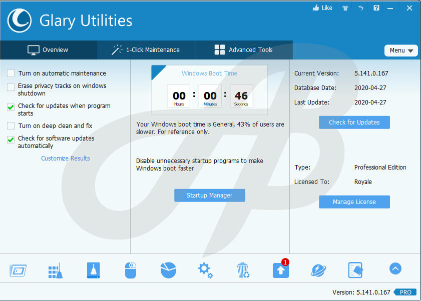 Glary utilities pro c ключом