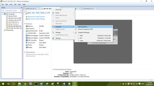 Как сделать snapshot vmware