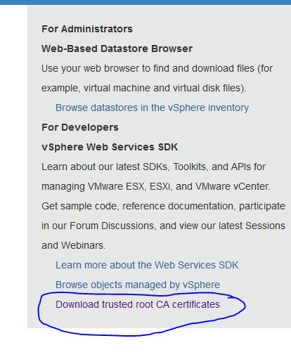 Using the default VMware vCenter server certificate in XenDesktop POCs
