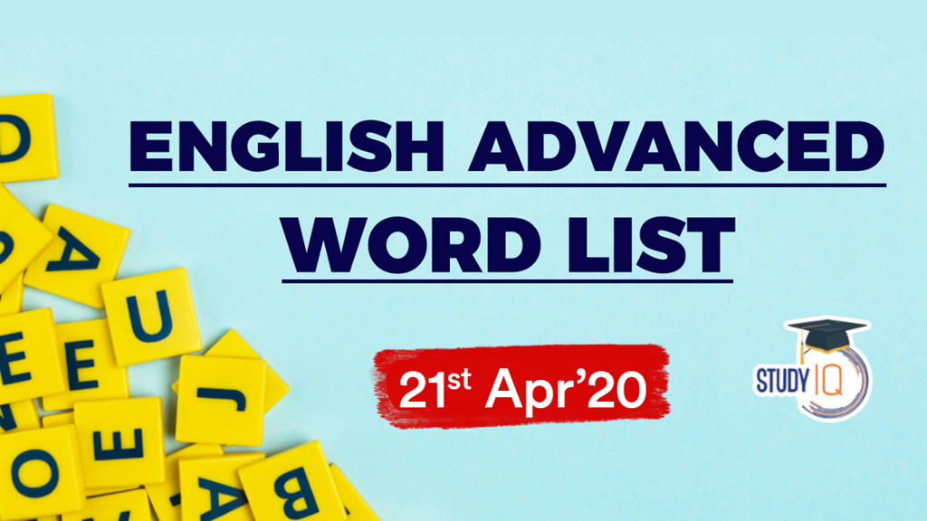 Current Affairs  Daily Word List  Free PDF Download 21st April 2020